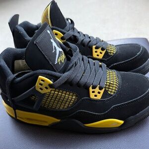 Jordan Black and Yellow Athletic Shoes